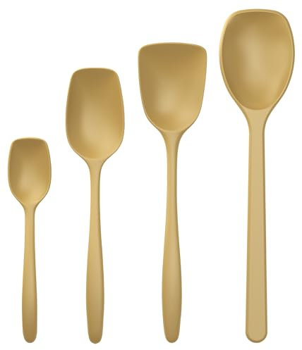 Rosti Classic Kochlöffel Set 4-Teilig, Hochwertiges Küchenhelfer Set mit 3 Kochlöffel & 1 Backlöffel, aus Kunststoff, Hitzebeständig, Bruchsicher, Spülmaschinenfest, Curry
