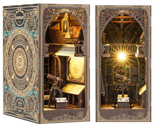 Kit de casa en miniatura para construir de madera, fácil libro Nook DIY Kit estilo suspenso kit de casa en miniatura invernadero para niño adulto regalos creativos de Navidad (Museo de Astronomía)