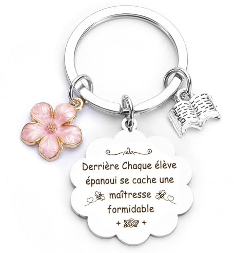LXSAZP Cadeau Maitresse D'école Cadeau Maitresse Porte Clef Maitresse Cadeau Maitresse D'éCole Fin D'année Cadeau Merci Cadeau Personnalisé Maitresse Cadeau Professeur Cadeau Maitre D'école Original