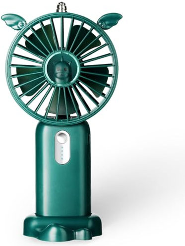 Terafeels Hand Fan Portable Hand Held Fan Mini Personal Rechargeable Green Hand Fan Max 10Hrs USB Small Fan with 3 Speeds for Outdoor Travel Commute Office Women Men, 172001, Green