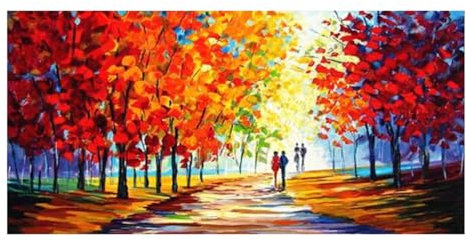 XIUWOUG Handgemalte Bilder Abstrakt Landschaft Gemälde Paar Acrylgemälde Wandbild Wohnzimmer Schlafzimmer Leinwand Bild Moderne Kunst Kunstbilder,A,120x60cm(With frame)