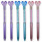 MIJOMA Schimmernder Diamant-Kugelschreiber – Eleganter Acryl-Kristallstein-Stift für Büro, Schule und Zuhause, Schwarze Tinte, 16.5 cm (Herz, 6)