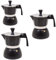 Set3 Macchinetta per il caffè moka da 1-2-3 tazze caffettiera NERA mixer schiuma frullino montalatte cappuccino coffee Break colazione