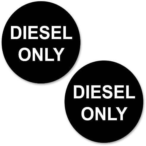 Gift Island DIESEL ONLY Decal Stickers (50mm), PACK OF 2 - Reminder diesel sticker for fuel cap - Fuel Reminder for Diesel Tank - Fuel Flap Fuel Type Self Adhesive for Cars - Motorhome - Vans - x2