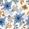 VaryFloral Blue Floral Peel and Stick Wallpaper 30.5cmx300cm Contact Paper Orange Flower Adhesive Wallpaper Watercolor Sticky Back Vinyl Botanical Thickened Vinyl Wrap for Kitchen Worktop Furniture