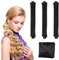 Boucles sans chaleur (3 Pièces), Bigoudis pour la nuit, Rouleau doux pour dormir, Bricolage Outils de Coiffure, Pour tous les types de cheveux, Noir
