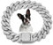 Silber-weißes Welpenkettenhalsband, glitzernde kubanische Gliederkette aus Metall, 15 mm breit, Diamant-Bling Welpen-Halskette für kleine, mittelgroße und große Haustiere, Hunde, Katzen (45.7 cm)
