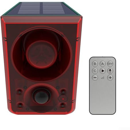 Solar Powered Infrared Motion Sensor Alarm, 120Db Siren Strobe Light, IP65 Waterproof Security System For Farm Garden Yard Carriage Shed(1pc)