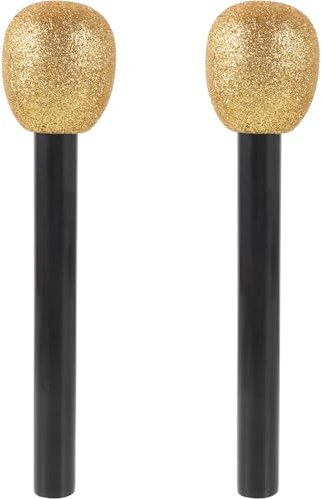 TOYANDONA 2stücke Glitzer Mikrofon Spielzeug Für Junge Mädchen Pretend Mikrofon Requisiten Für Partys Cosplay Und Bühnenauftritte