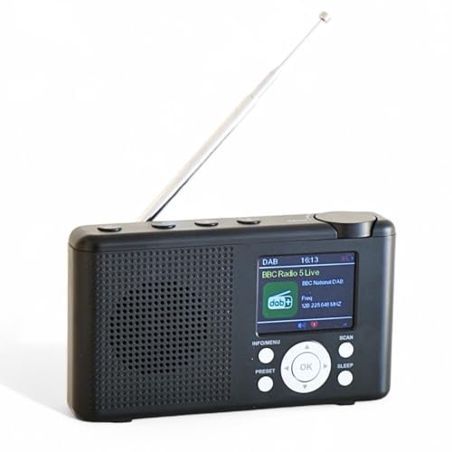 Steepletone Brookman DAB Radio Portable, DAB Plus, Rechargable Battery, Bluetooth, Headphone Socket, FM Radio Sleep Timer, Long Battery Play Time, Up to 40 Preset Stations, Easy to use
