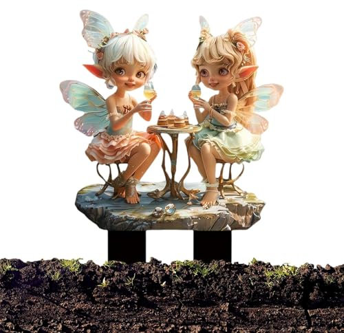 zjhukfmc Gartenkunst für den Außenbereich, Acryl-Bodeneinsatz, Ornamente, Miniatur-Gartenstecker für den Außenbereich, Topfpflanzen-Dekoration für Schreibtisch, Nachttisch