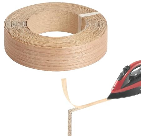 Kantenumleimer Eiche, Eichenkante, Umleimer Eeiche, Furnier Kantenband, Kantenumleimer zum Aufbügeln, Echtholz Furnier, Kantenschutz - 22 mm x 8 m