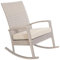 Ogarden Rocking Chair, Garten schaukelstuhl wetterfest, Poly Rattan Outdoor Schaukelstuhl, Schaukelsessel mit Kissen, für Garten, Terrasse, Balkon, Gartenstuhl (Creme - Khaki Kissen)