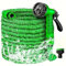 TECHZOCO Manguera extensible de jardín, Manguera de agua extensible, Manguera riego a presión, Fabricada en Polipropileno, 7 modalidades de riego, Inclye pistola, Verde, Extensible hasta 30 Metros