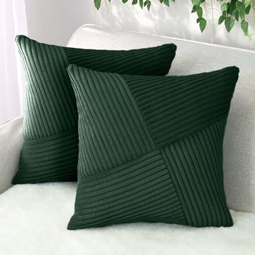 Amilian Kissenbezüge 2er Set 40x40 cm – Kissenhüllen mit Reißverschlus – Kissen Bezug für Sofa, Zierkissen & Dekokissen – pflegeleicht & modern - Schattenwald
