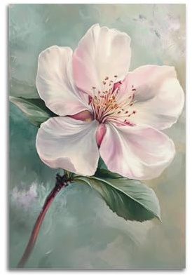 Plant Poster Oil Painting Pink Azalea for Bathroom Decorative Painting Canvas Wall Posters And Modern Family Bedroom Decor 20x30inch(50x75cm)