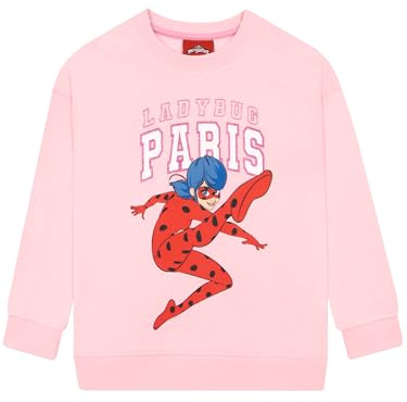 Miraculous Girls Sweatshirt, Ladybug Girls Jumper, Long Sleeve Kids Sweatshirt, Ages 3 To 12 Years