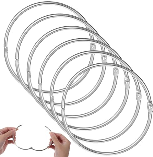 6 Stück 100mm Buchringe Warenring Große Metallring Buchbinderinge | Karteikarten Ring Bastelarbeite Extra Große Schlüsselanhänger für Fotos Dokumente Akten Office Basteln Zubehör