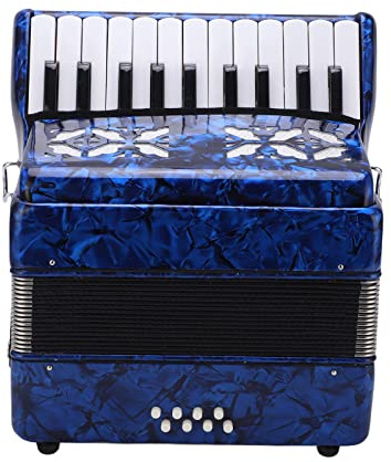 SPYMINNPOO Accordion, 22 Key 8 Bass Standard Design for Beginners Students Home Stage Performance ABS Maple Dark Blue (Dark Blue)