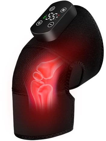 Masajeador de rodillas 3 en 1 - Calefacción 5 niveles, 3 modos de masaje, batería de 5000 mAh, pantalla táctil LCD y apagado automático - Para rodillas, codos y hombros (B)