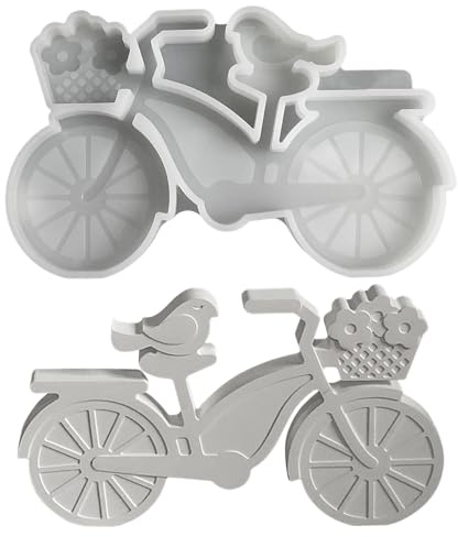 Ferakum Silikonform Frühling Silikonformen Gießformen Frühling Fahrrad Silikonform Gießform DIY Gießformen Silikon Gips Epoxidharz Formen Silikon Gießform Zum Gießen Silikonformen Frühlingsdeko