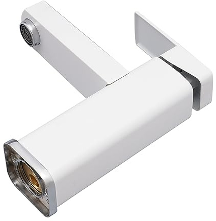 Rubinetto elettrico per acqua fredda, miscelatore per lavabo, digitale, con indicatore di temperatura a LED, bianco, miscelatore monocomando, moderno, per bagno e cucina
