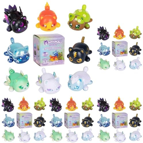 Aphmau MeeMeow Mystery Figuren - Serie 7; 1 von 8 möglichen Elementar-Meeows offizieller Merch (Packung mit 5)