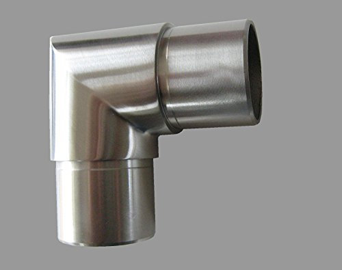 PMC Edelstahl Steckfitting Verbinder 90° eckig Rund Rohr Bogen 42,4 Winkel Geländer