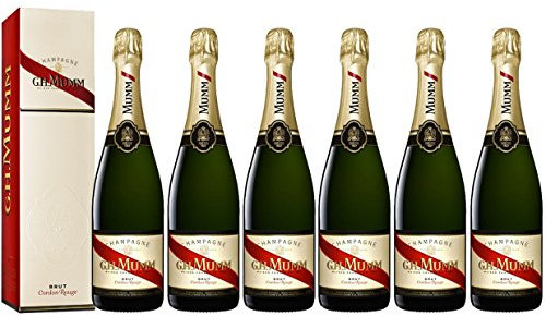 LOT 6 CHAMPAGNES MUMM BRUT CORDON ROUGE 75CL (Sans étuis)