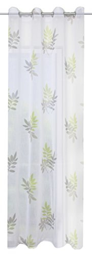 Home fashion Ösenschal Druck Blätter, Polyester, Grün, 245 x 140 cm, 1 Einheiten