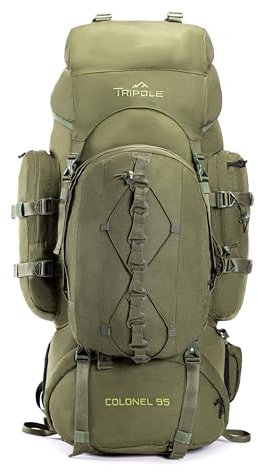 Tripole Colonel 95 Liter Rucksack + Abnehmbarer Tagesrucksack, Olivgrün