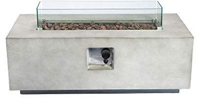 Teamson Home Outdoor Garden X-Large, Propane Gas Fire Pit Table Burner, Smokeless Firepit, Patio Furniture Heater with Screen, Lava Rocks, Cover