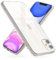 NALIA Tempered Glass Cover compatible with iPhone 11 Case, Protective Iridescent Holographic Hard Mobile Phone Back Protector with Silicone Bumper, Transparent Shockproof & Scratch-Resistent