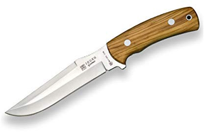 Joker Cuchillo de Monte Enterizo Gamo CO51, Hoja de 15 cm MOVA, con cachas en Madera de Olivo, Herramienta de Pesca, Caza, Camping y Senderismo