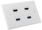 ASHATA 4 HDMI Keystone Wall Plate, 2-Port HDMI + 2 Port USB3.0 HDMI Coupler Cover Audio Video HDTV Wall Plate Panel, Support 4K 60Hz HDR ARC Full HD 3D Ethernet High Speed Cable Extension Coupler
