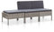 vidaXL Gartenmöbel 3-TLG. mit Auflagen Sitzgruppe Garten Garnitur Lounge Sofa Sitzgarnitur Gartenset Gartensofa Mittelsofa Fußhocker Poly Rattan Grau