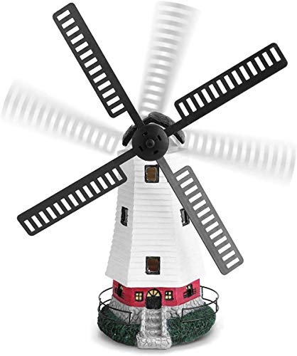 3D windmill windmill with lighting solar and wind turbine Solar powered lighthouse Solar light Waterproof garden windmill for garden ornament