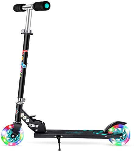BELEEV V1 Trottinette pliable pour enfant à 2 roues, avec roues lumineuses LED, 3 hauteurs réglables, support réglable, pour filles et garçons de 3 à 12 ans