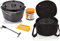 Petromax Feuertopf Starterset FT4.5-t (Dutch Oven Planer Boden) inkl. Deckelheber + Tasche + Pflegepaste + Schaber