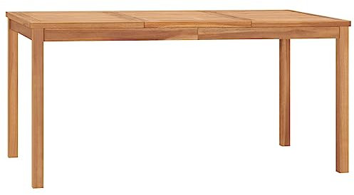 vidaXL Teak Massiv Garten Esstisch Gartentisch Holztisch Gartenmöbel Tisch Terrassentisch Balkontisch Massivholztisch Innen Außen 160x80x77cm