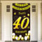 DPKOW Black Gold 40th Birthday Decoration for Man Woman - Banner for Backdrop, Door, Garden, Table, Wall - 185 x 90cm