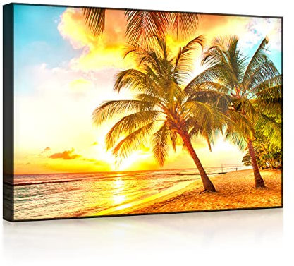 lightbox multicolor | Bilder mit LED Beleuchtung | Sonnenuntergang in der Karibik auf Barbados | 60x40 cm | Front Lighted