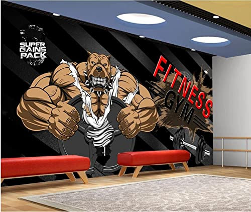 Frtmsticker Fotomural Autoadhesivo Impresión 3D Patrón De Músculos De Gimnasio Papel Tapiz Fotográfico 3D Papel Pintado Impermeable De Pvc Autoadhesivo Arte De La Etiqueta De La Pared 360X250Cm