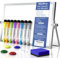 Nicpro Tableau Blanc Effacable A4 avec Support, Petit Desktop Tableau Double Face avec 8 Couleur Marqueurs, Gomme, Aimants, Tableau Magnetique pour Utilisation en Classe Dessin En écrivant(20 x 30 cm)