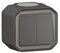 LEGRAND | Plexo Double Interrupteur Ou Va-Et-Vient Ou Poussoir, Étanche IP55, Finition Anthracite, Installation En Saillie