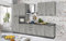 Dafne Italian Design Cucina completa di elettrodomestici (forno, lavandino, cappa cottura) stile Industriale - cm. 330 x 60 x 240 - beton grey - frigo a sinistra