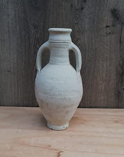 B-Ware !! Rustikale Amphore ca. 40 cm hoch mit 2 Henkel aus Terracotta Terrakotta Krug Vase Blumentopf Pflanzgefäß Pflanzamphore Garten Deko Mediterran