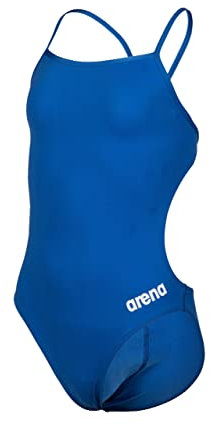 ARENA Solid Challenge Team Junior Girl's One-Piece Swimsuit, Fast-Drying Sports Swimwear, MaxLife Fabric with Maximum Chlorine Resistance and UPF 50+ UV Protection Royal-White