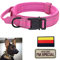 Collier réglable pour Chien avec poignée de contrôle, Collier Tactique pour Chien avec Coussinets et Boucle en métal pour Chiens de Taille Moyenne, Rose, XL
