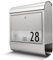 banjado® Briefkasten personalisiert mit graviertem Namensschild in Silber/Briefkasten Edelstahl 38x43x12cm / Briefkasten mit Hausnummer, Namen & Motiv Kugelfontänen/Briefkasten mit Zeitungsfach